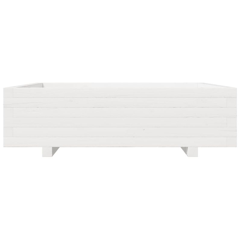 Casa si Gradina - Gradinarit si plante - Plante si ghivece - Ghivece si suporturi - Jardiniera de gradina, alb, 90x90x26,5 cm, lemn masiv de pin - Infinity.ro