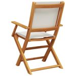 Casa si Gradina - Gradina si terasa - Mobilier exterior - Scaune si sezlonguri gradina - Scaune de gradina pliabile 6 buc., textil alb crem/lemn masiv - Infinity.ro