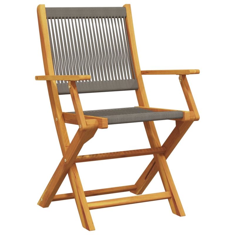 Casa si Gradina - Gradina si terasa - Mobilier exterior - Seturi mobila gradina - Set mobilier bistro, 3 piese, gri, polipropilena si lemn masiv - Infinity.ro
