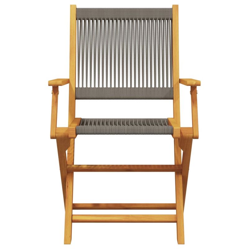 Casa si Gradina - Gradina si terasa - Mobilier exterior - Seturi mobila gradina - Set mobilier bistro, 3 piese, gri, polipropilena si lemn masiv - Infinity.ro