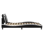 Casa si Gradina - Mobilier - Paturi si accesorii - Paturi - Cadru de pat cu LED, negru si alb, 160x200 cm, piele ecologica - Infinity.ro
