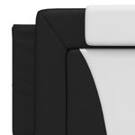 Casa si Gradina - Mobilier - Paturi si accesorii - Paturi - Cadru de pat cu LED, negru si alb, 160x200 cm, piele ecologica - Infinity.ro