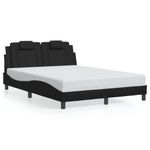 Casa si Gradina - Mobilier - Paturi si accesorii - Paturi - Cadru de pat cu lumini LED, negru, 140x200 cm, piele ecologica - Infinity.ro