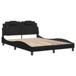 Casa si Gradina - Mobilier - Paturi si accesorii - Paturi - Cadru de pat cu lumini LED, negru, 140x200 cm, piele ecologica - Infinity.ro