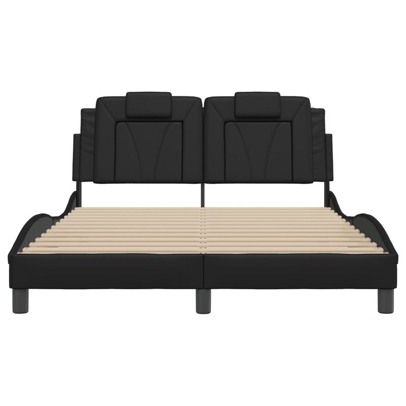 Casa si Gradina - Mobilier - Paturi si accesorii - Paturi - Cadru de pat cu lumini LED, negru, 140x200 cm, piele ecologica - Infinity.ro