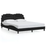 Casa si Gradina - Mobilier - Paturi si accesorii - Paturi - Cadru de pat cu lumini LED, negru, 160x200 cm, piele ecologica - Infinity.ro