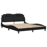 Casa si Gradina - Mobilier - Paturi si accesorii - Paturi - Cadru de pat cu lumini LED, negru, 160x200 cm, piele ecologica - Infinity.ro