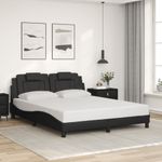 Casa si Gradina - Mobilier - Paturi si accesorii - Paturi - Cadru de pat cu lumini LED, negru, 160x200 cm, piele ecologica - Infinity.ro