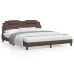 Casa si Gradina - Mobilier - Paturi si accesorii - Paturi - Cadru de pat cu tablie, maro, 180x200 cm, piele ecologica - Infinity.ro
