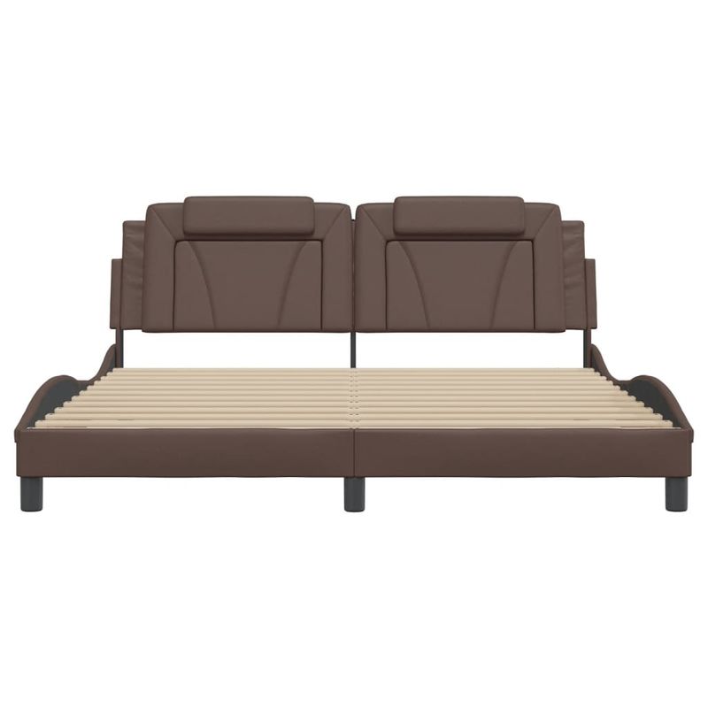 Casa si Gradina - Mobilier - Paturi si accesorii - Paturi - Cadru de pat cu tablie, maro, 180x200 cm, piele ecologica - Infinity.ro