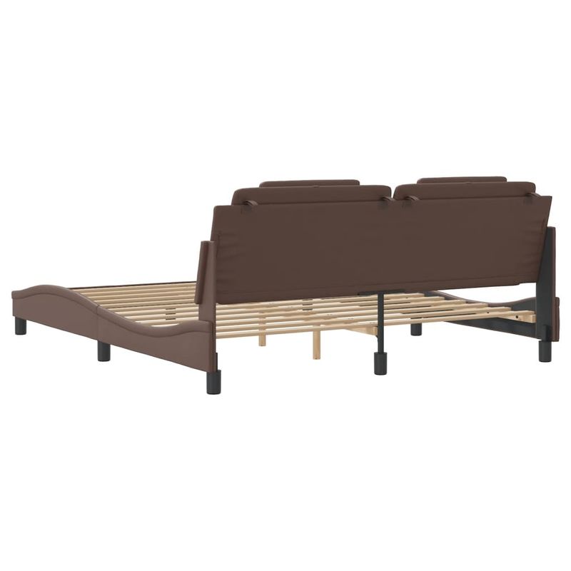 Casa si Gradina - Mobilier - Paturi si accesorii - Paturi - Cadru de pat cu tablie, maro, 180x200 cm, piele ecologica - Infinity.ro