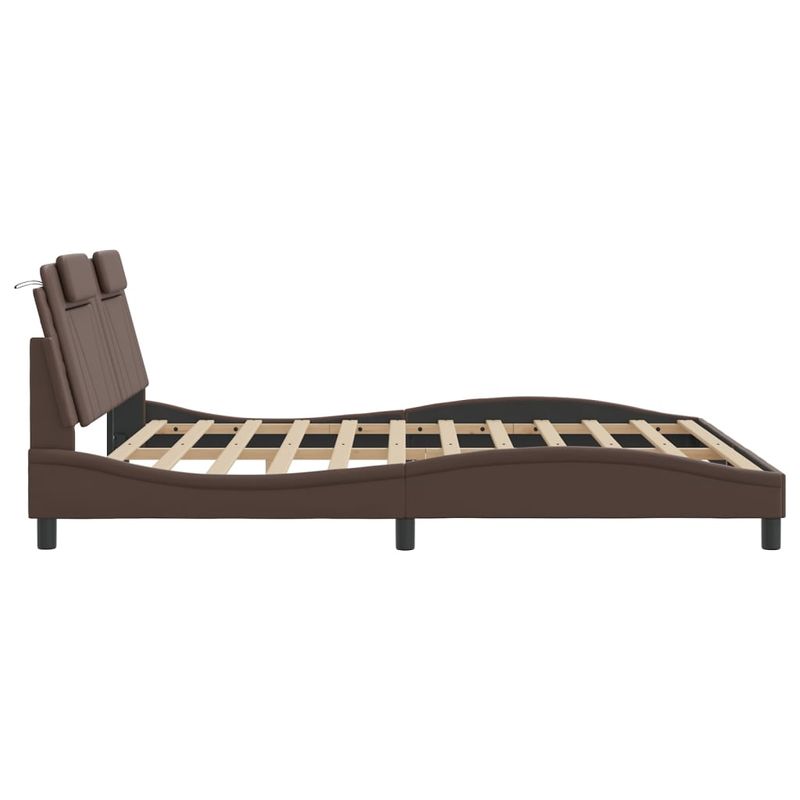 Casa si Gradina - Mobilier - Paturi si accesorii - Paturi - Cadru de pat cu tablie, maro, 180x200 cm, piele ecologica - Infinity.ro