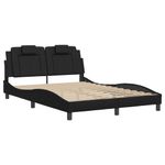 Casa si Gradina - Mobilier - Paturi si accesorii - Paturi - Cadru de pat cu lumini LED, negru, 140x190 cm, piele ecologica - Infinity.ro