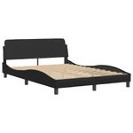 Casa si Gradina - Mobilier - Paturi si accesorii - Paturi - Cadru de pat cu lumini LED, negru, 140x190 cm, piele ecologica - Infinity.ro