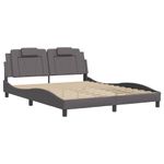 Casa si Gradina - Mobilier - Paturi si accesorii - Paturi - Cadru de pat cu tablie, gri, 160x200 cm, piele ecologica - Infinity.ro