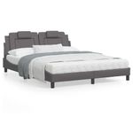 Casa si Gradina - Mobilier - Paturi si accesorii - Paturi - Cadru de pat cu tablie, gri, 160x200 cm, piele ecologica - Infinity.ro
