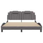Casa si Gradina - Mobilier - Paturi si accesorii - Paturi - Cadru de pat cu tablie, gri, 160x200 cm, piele ecologica - Infinity.ro