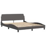 Casa si Gradina - Mobilier - Paturi si accesorii - Paturi - Cadru de pat cu tablie, gri, 160x200 cm, piele ecologica - Infinity.ro