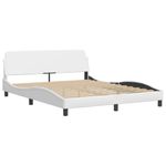 Casa si Gradina - Mobilier - Paturi si accesorii - Paturi - Cadru de pat cu tablie, alb, 160x200 cm, piele ecologica - Infinity.ro