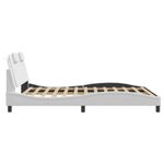 Casa si Gradina - Mobilier - Paturi si accesorii - Paturi - Cadru de pat cu tablie, alb, 160x200 cm, piele ecologica - Infinity.ro