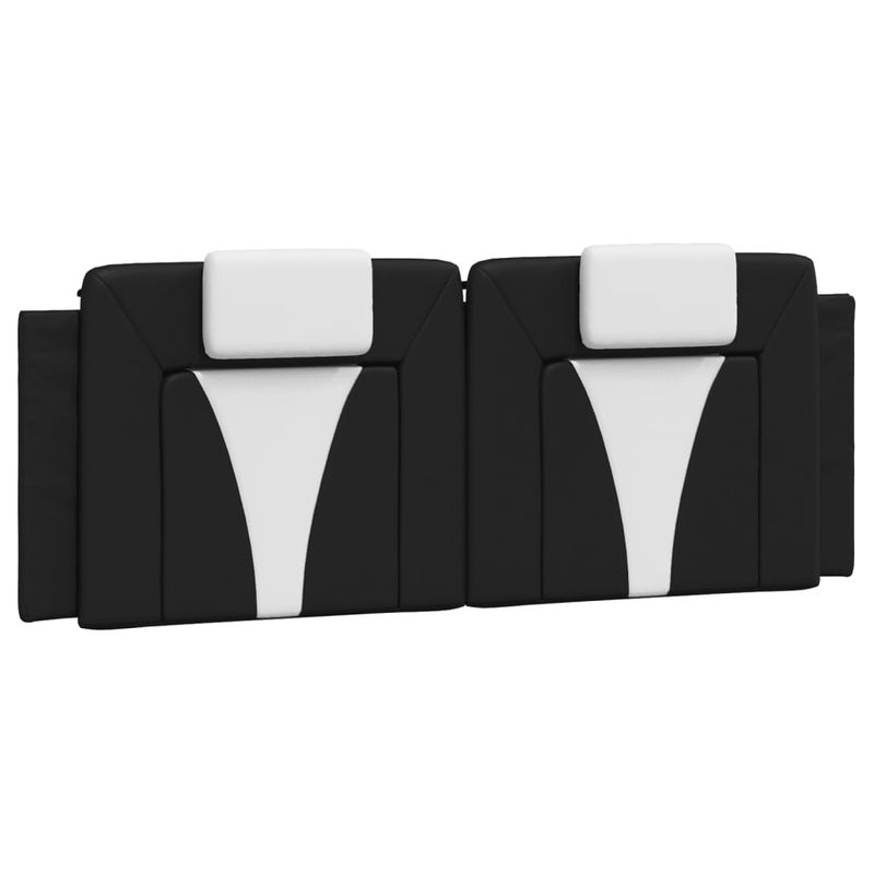Casa si Gradina - Mobilier - Paturi si accesorii - Paturi - Cadru de pat cu lumini LED negru/alb 140x190 cm piele ecologica - Infinity.ro
