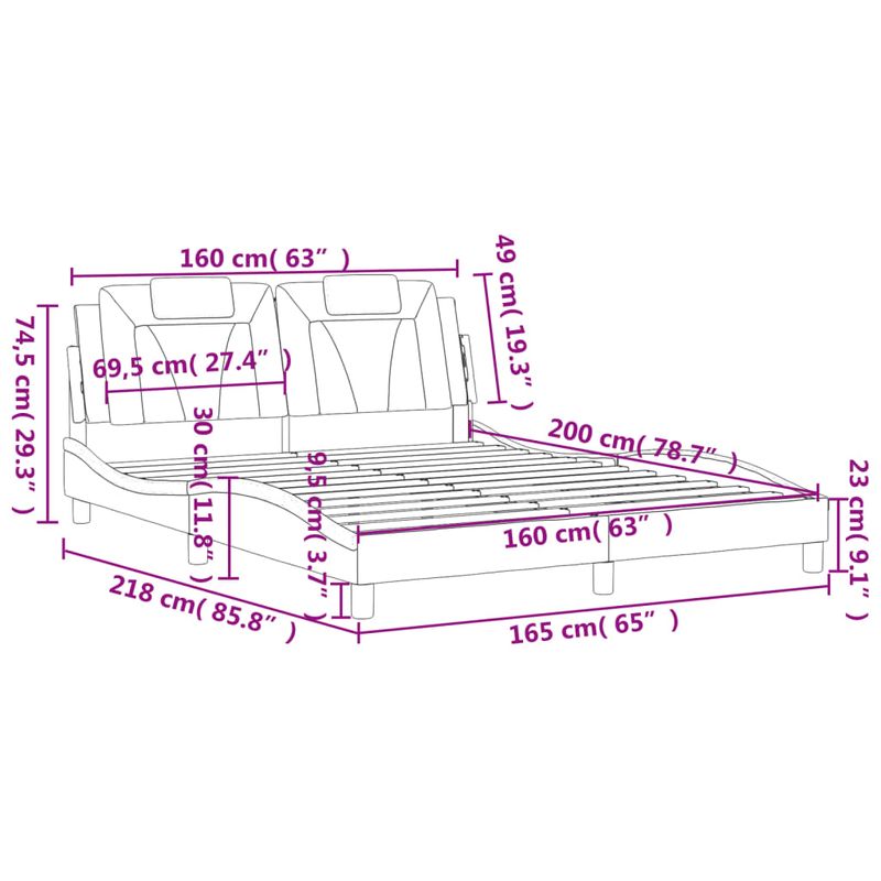 Casa si Gradina - Mobilier - Paturi si accesorii - Paturi - Cadru de pat cu tablie, alb, 160x200 cm, piele ecologica - Infinity.ro