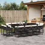 Casa si Gradina - Gradina si terasa - Mobilier exterior - Seturi mobila gradina - Set mobilier de gradina cu perne, 13 piese, negru, poliratan - Infinity.ro