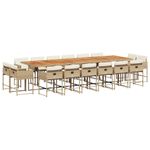 Casa si Gradina - Gradina si terasa - Mobilier exterior - Seturi mobila gradina - Set mobilier de gradina cu perne, 17 piese, bej, poliratan - Infinity.ro