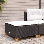 Casa si Gradina - Gradina si terasa - Mobilier exterior - Scaune si sezlonguri gradina - Taburet de gradina cu pernă, negru, 63,5x56x32 cm, poliratan, model țesătură plină - Infinity.ro