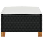 Casa si Gradina - Gradina si terasa - Mobilier exterior - Scaune si sezlonguri gradina - Taburet de gradina cu pernă, negru, 63,5x56x32 cm, poliratan, model țesătură plină - Infinity.ro