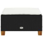 Casa si Gradina - Gradina si terasa - Mobilier exterior - Scaune si sezlonguri gradina - Taburet de gradina cu pernă, negru, 63,5x56x32 cm, poliratan, model țesătură plină - Infinity.ro