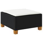 Casa si Gradina - Gradina si terasa - Mobilier exterior - Scaune si sezlonguri gradina - Taburet de gradina cu pernă, negru, 63,5x56x32 cm, poliratan, model țesătură plină - Infinity.ro