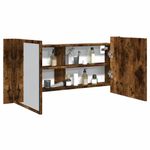 Casa si Gradina - Mobilier - Mobilier baie - Corpuri baie - Dulap de baie cu oglinda si LED, stejar fumuriu, 100x12x45 cm - Infinity.ro