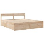 Casa si Gradina - Mobilier - Paturi si accesorii - Paturi - Pat cu sertare si saltea, 200x200 cm, lemn masiv pin - Infinity.ro