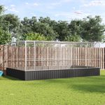 Petshop - Accesorii petshop - Culcusuri si custi - Tarcuri si colivii - Voliera de pasari cu extensie, argintiu, 518x307x212 cm, otel - Infinity.ro