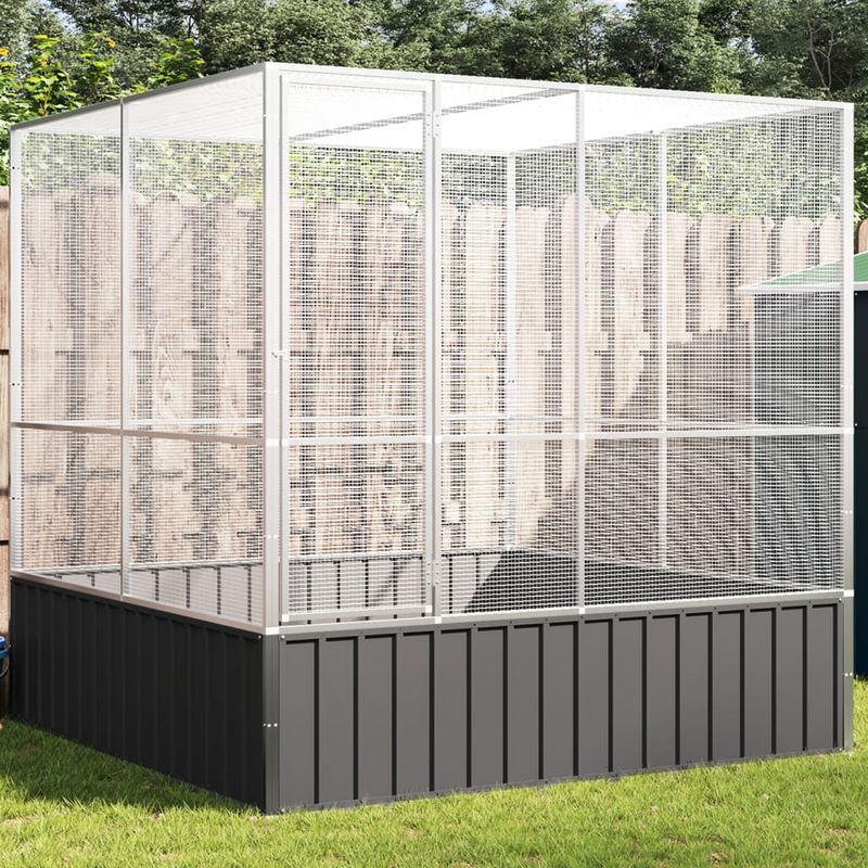 Petshop - Accesorii petshop - Culcusuri si custi - Tarcuri si colivii - Voliera de pasari, 211x207x212 cm, otel - Infinity.ro