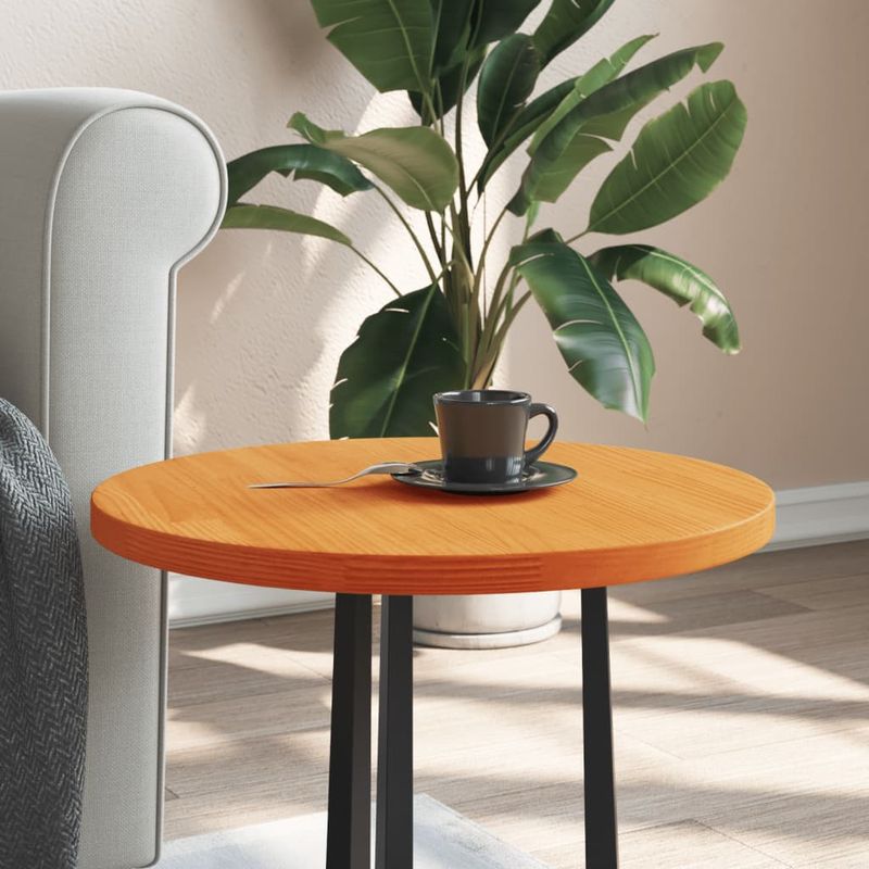 Casa si Gradina - Mobilier - Feronerie si accesorii mobila - Blat de masa rotund, maro ceruit, Ø50x2,5 cm, lemn masiv de pin - Infinity.ro