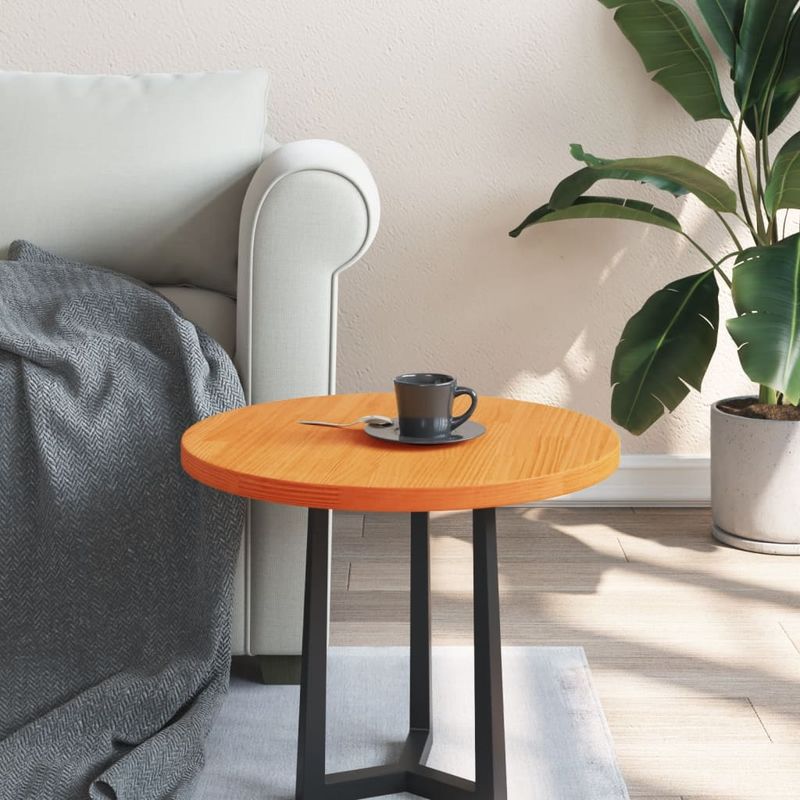 Casa si Gradina - Mobilier - Feronerie si accesorii mobila - Blat de masa rotund, maro ceruit, Ø50x2,5 cm, lemn masiv de pin - Infinity.ro