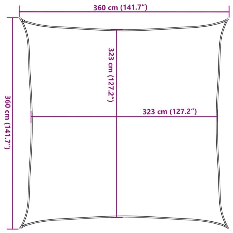 Casa si Gradina - Gradina si terasa - Umbrele si pavilioane - Umbrele - Parasolar, gri deschis, 3,6x3,6 m, 100% poliester Oxford - Infinity.ro