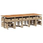 Casa si Gradina - Gradina si terasa - Mobilier exterior - Seturi mobila gradina - Set mobilier de gradina cu perne, 15 piese, bej, poliratan - Infinity.ro