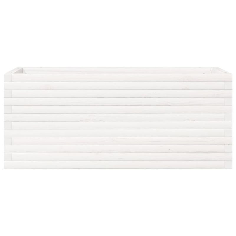 Casa si Gradina - Gradinarit si plante - Plante si ghivece - Ghivece si suporturi - Jardiniera de gradina, alb, 110x40x45,5 cm, lemn masiv de pin - Infinity.ro