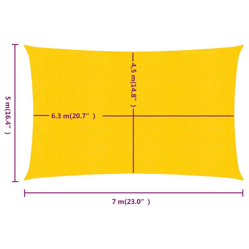 Casa si Gradina - Gradina si terasa - Umbrele si pavilioane - Umbrele - Panza parasolar, galben dreptunghiular 5x7 m, HDPE, 160 g/m² - Infinity.ro