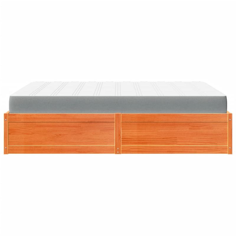 Casa si Gradina - Mobilier - Paturi si accesorii - Paturi - Pat cu saltea, maro ceruit, 140x200 cm, lemn masiv pin - Infinity.ro