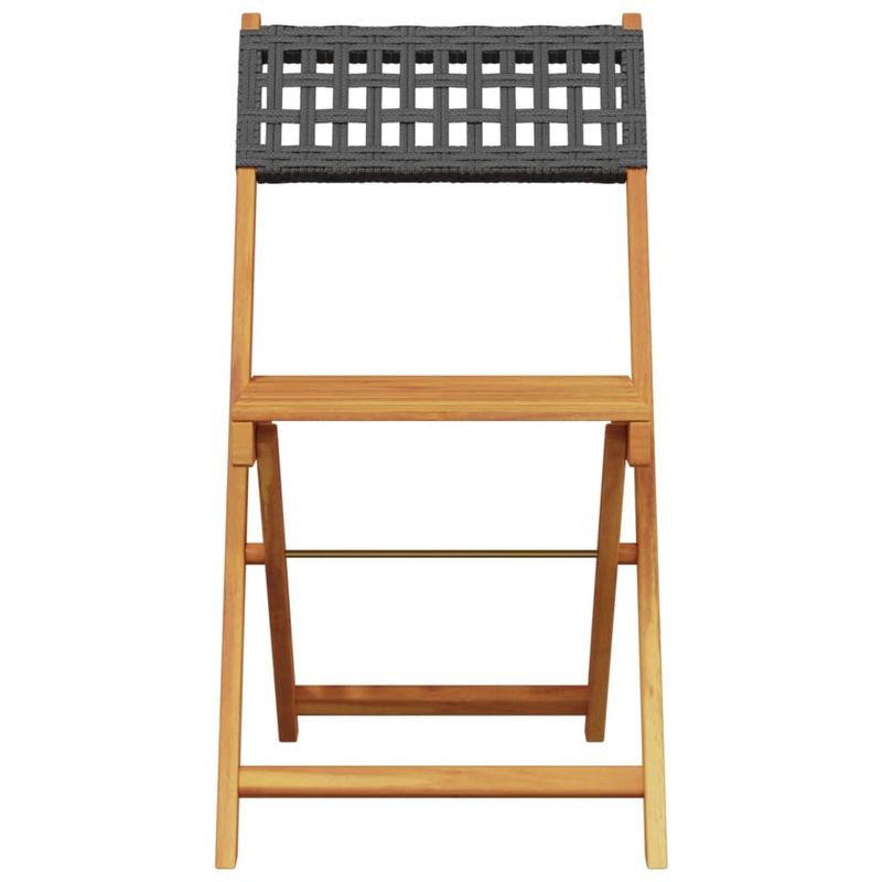 Casa si Gradina - Gradina si terasa - Mobilier exterior - Seturi mobila gradina - Set mobilier bistro, 3 piese, negru, poliratan si lemn masiv - Infinity.ro