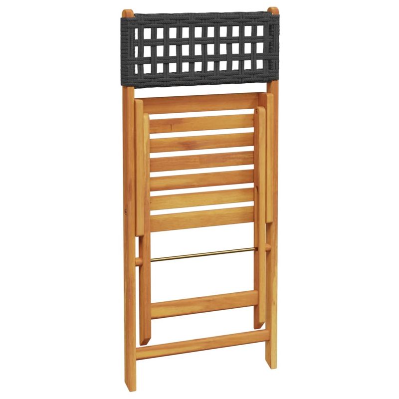 Casa si Gradina - Gradina si terasa - Mobilier exterior - Seturi mobila gradina - Set mobilier bistro, 3 piese, negru, poliratan si lemn masiv - Infinity.ro