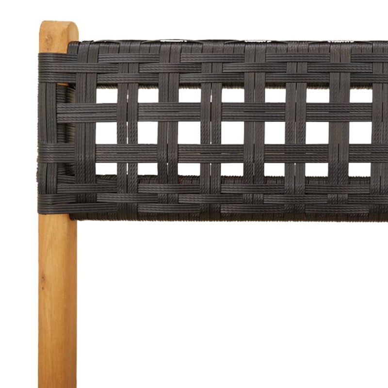 Casa si Gradina - Gradina si terasa - Mobilier exterior - Seturi mobila gradina - Set mobilier bistro, 3 piese, negru, poliratan si lemn masiv - Infinity.ro