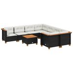 Casa si Gradina - Gradina si terasa - Mobilier exterior - Seturi mobila gradina - Set mobilier de gradina cu perne, 9 piese, negru, poliratan - Infinity.ro
