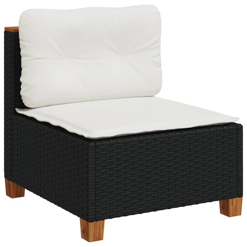 Casa si Gradina - Gradina si terasa - Mobilier exterior - Seturi mobila gradina - Set mobilier de gradina cu perne, 6 piese, negru, poliratan - Infinity.ro