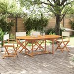 Casa si Gradina - Gradina si terasa - Mobilier exterior - Scaune si sezlonguri gradina - Scaune de gradina pliabile, 4 buc., tesatura alb crem - Infinity.ro