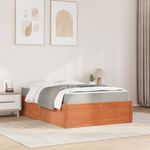 Casa si Gradina - Mobilier - Paturi si accesorii - Paturi - Pat cu saltea, maro ceruit, 140x190 cm, lemn masiv pin - Infinity.ro